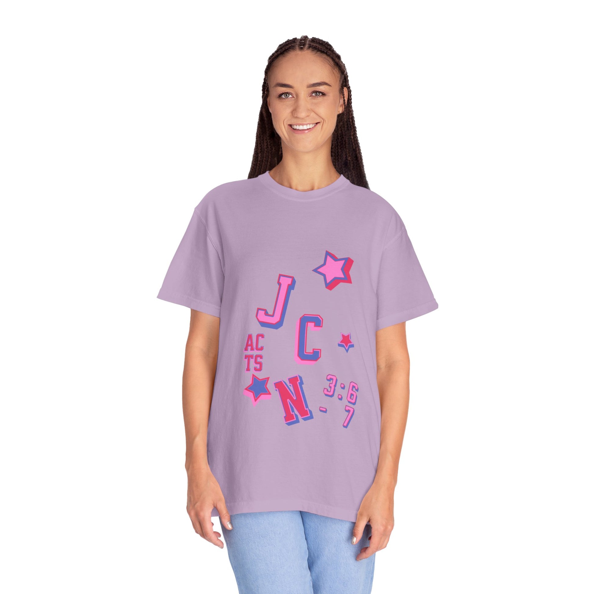 women's Garment-Dyed T-Shirt - 'JC Acts 3:6-7' Inspirational Tee