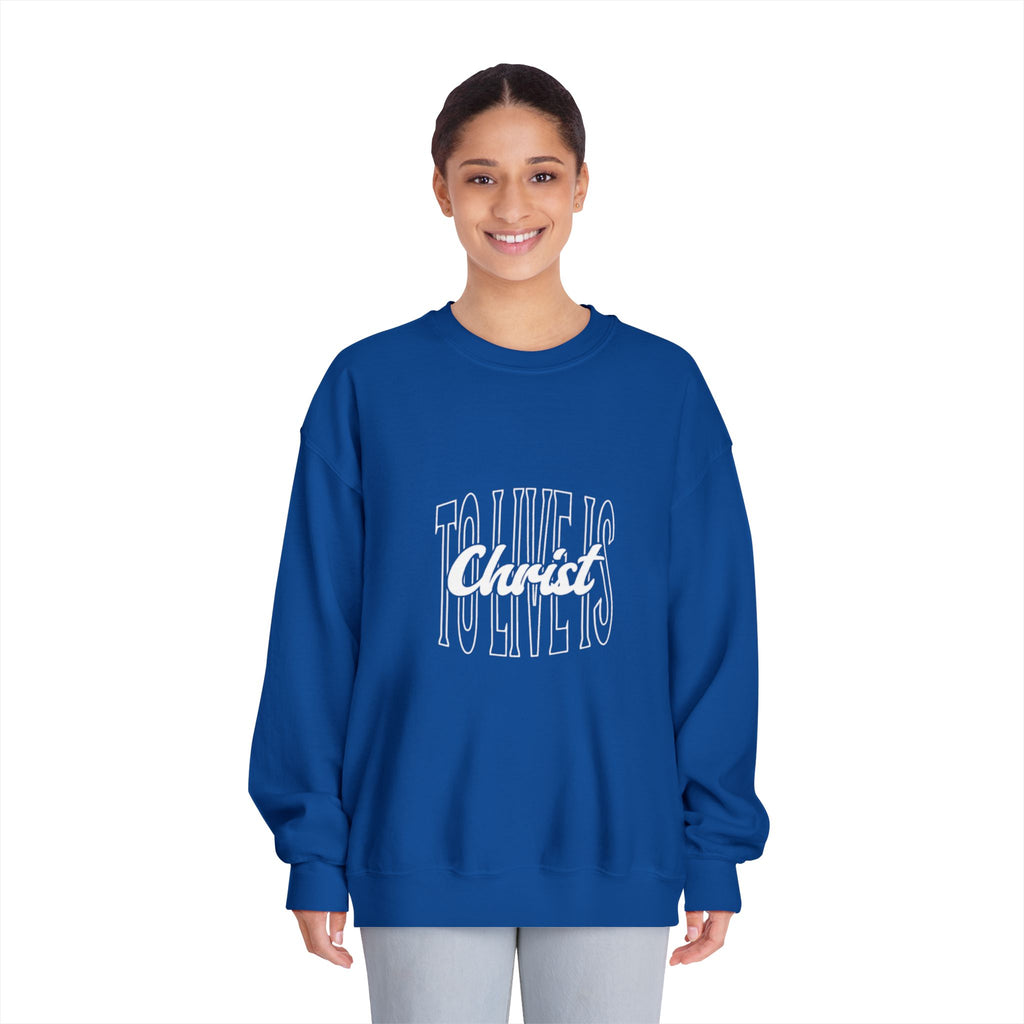 Unisex Crewneck Sweatshirt - 'To Live is Christ' Inspirational Apparel