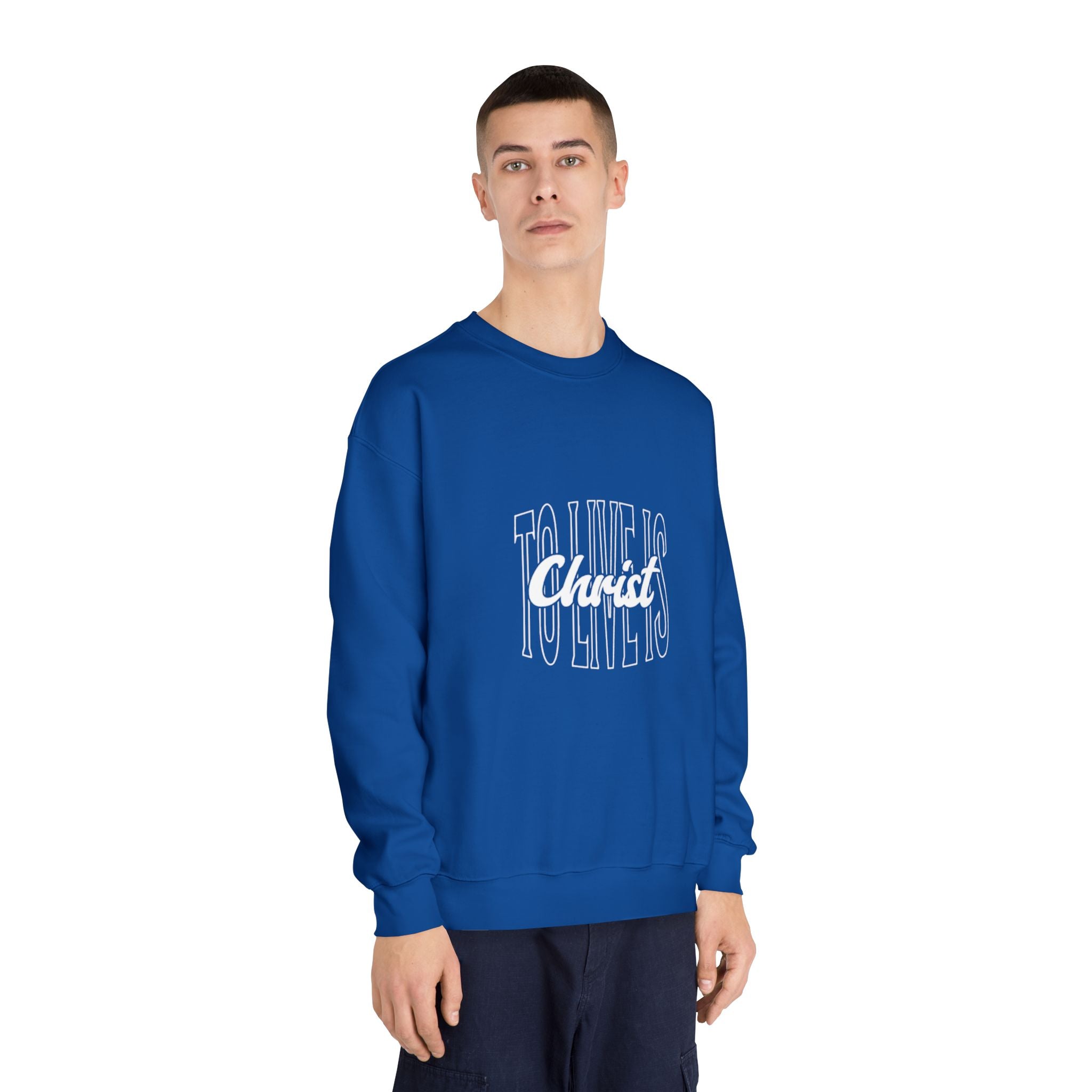 Unisex Crewneck Sweatshirt - 'To Live is Christ' Inspirational Apparel