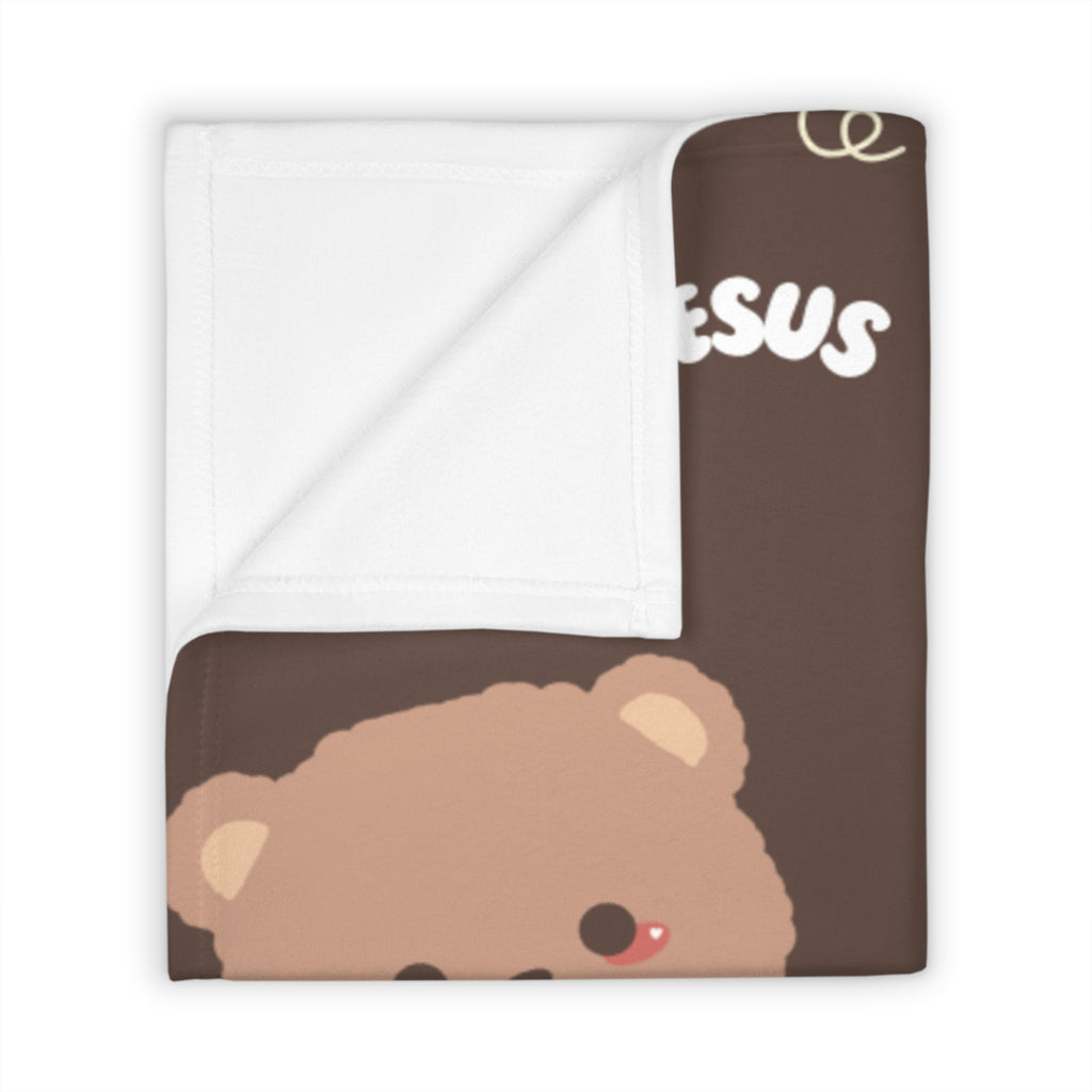 Cozy Jesus Bear Throw Blanket - Cute and Comfy for Kids and Adults