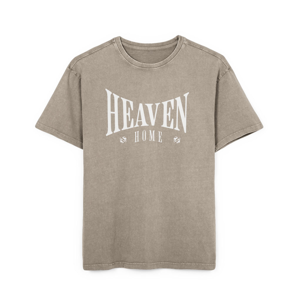 Men's Acid Wash Tee - 'Heaven Home' Oversized Style